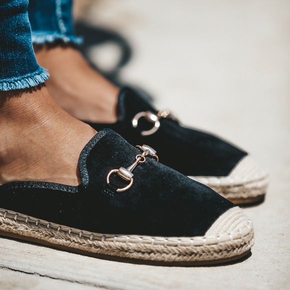 LAST 1 🌟 Black Espadrille Slide ⭐ - Picture 4 of 8